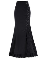 Gothic Maxi Mermaid Corset Fishtail Skirt