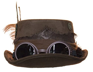 Steampunk Top Hat With Removable Goggles