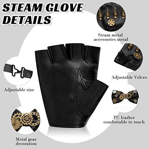 Steampunk Goggles, Leather Gloves and bowtie
