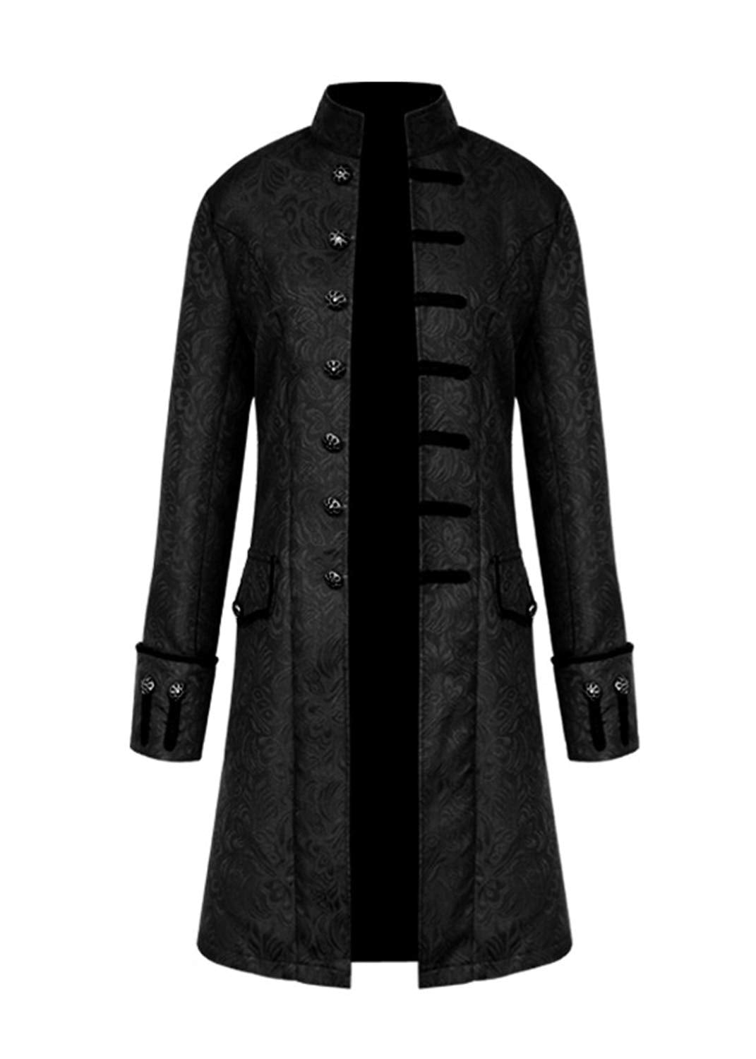 WISHU Steampunk Knee-Length Frock Coat