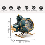 YOUKI Steampunk Airplane Desk Clock