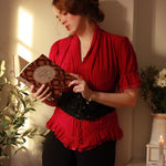 Red Peplum Blouse for Women