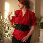 Red Peplum Blouse for Women