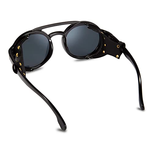 YTYASO Steampunk frame Square male Sunglasses Men All Black oversized big  sun Glasses for men Women sun glasses : : Fashion