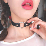 Heart PU Leather Choker