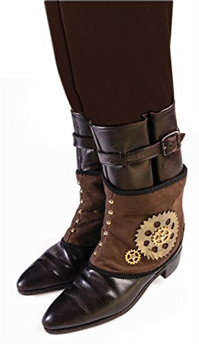 Steampunk Mechanical Gear Brown Spats - Steampunk Lot - Steampunk Fashion, Cosplay, Jewelry and Decor