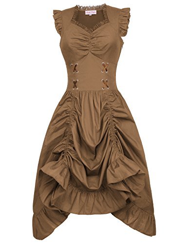 Steampunk Gothic Victorian Ruffled Dress