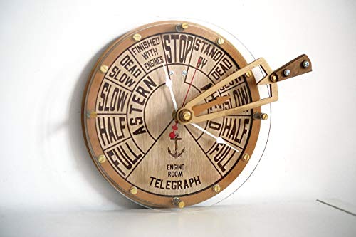 Engine order telegraph with moving handle unique wooden wall clock