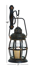 Rustic Bronze Metal Cage-Style Candle Sconce