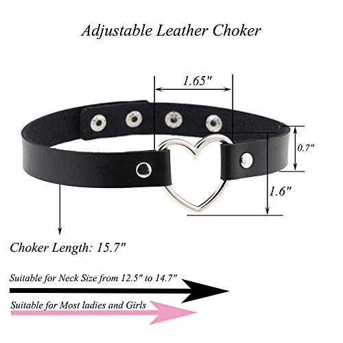 Heart PU Leather Choker