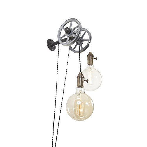 Iron Pipe Industrial Wall Pulley Light