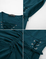 Renaissance Faire Steampunk Asymmetrical Hi-Lo Hem Midi Dress