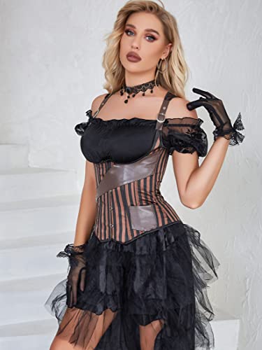Womens Faux Leather Steampunk Corset