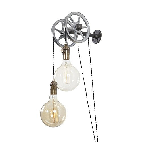 Iron Pipe Industrial Wall Pulley Light