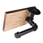 Industrial Toilet Paper Holder with Wooden Shelf
