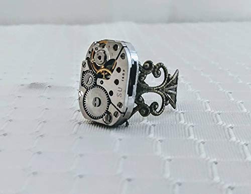 Steampunk Filigree Ring Brass