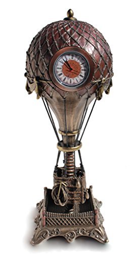 Steampunk Hot Air Balloon with Clock Statue Sculpture Cold Cast Bronze - Steampunk Lot - Steampunk Fashion, Cosplay, Jewelry and Decor