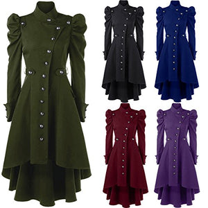 Steampunk Victorian Swallow Tail Long Trench Coat Jacket