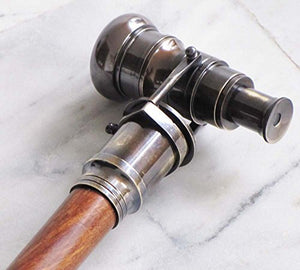 Antique Finish Brass Telescope Spyglass Cane - Steampunk Lot - Steampunk Fashion, Cosplay, Jewelry and Decor