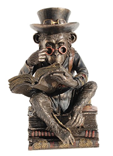 Steampunk Bronze / Copper Finished Chimpanzee Scholar 7.75 Inch High - Steampunk Lot - Steampunk Fashion, Cosplay, Jewelry and Decor