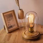 Vintage Desk Lamp Glass Shade Table Lamp Edison Bulb Included