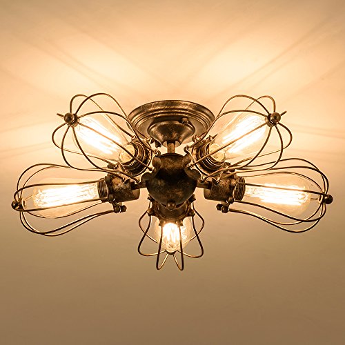 Industrial Semi-Flush Mount Ceiling Light