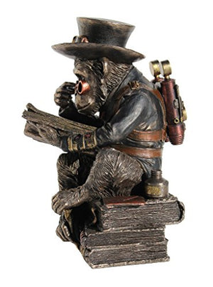 Steampunk Bronze / Copper Finished Chimpanzee Scholar 7.75 Inch High - Steampunk Lot - Steampunk Fashion, Cosplay, Jewelry and Decor