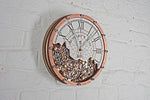 Automaton Bite 1695 White & Copper HANDCRAFTED moving gears wall clock