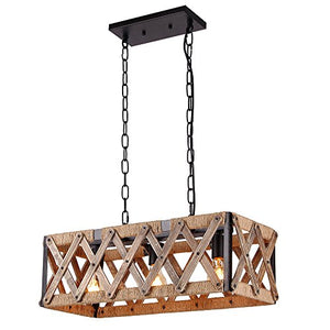 Metal and Wood Chandelier