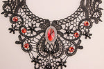 Black Lace Gothic Red Pendant Choker