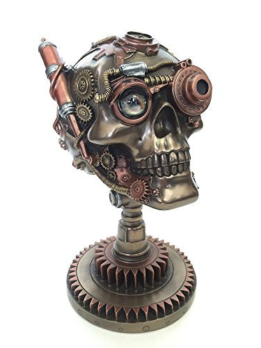 Steampunk Skull on Gear Stand Statue - Steampunk Lot - Steampunk Fashion, Cosplay, Jewelry and Decor