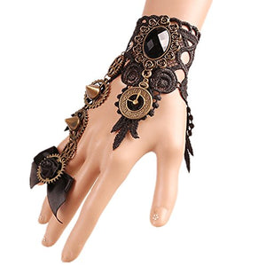 Steampunk Gear Lace Slave Wristband