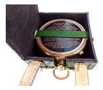 Robert Frost Poem - Engraved Antiquated Finish Brass Compass with Case