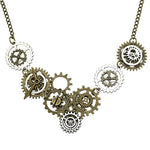 Vintage Gold & Silver Gears Necklace