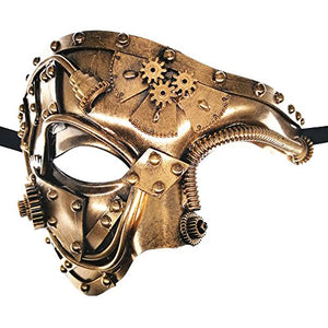 Gold Mechanical Men Venetian Mask