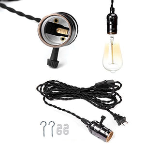 Pendant Light Lamp Cord Cable 14.8FT(4.5M) with E26 E27 Socket