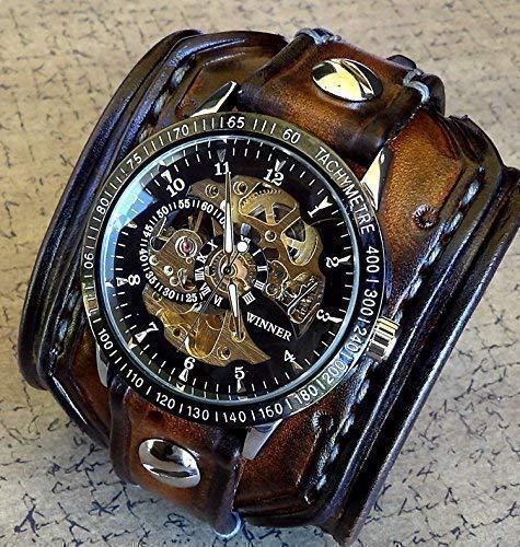 Steampunk Leather Wrist Watch