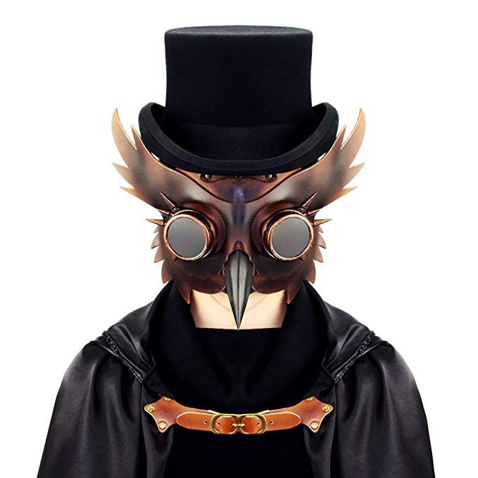 Steampunk Plague Bird Wings Rivet Goggles Mask