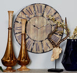 Round Metal Wood Clock