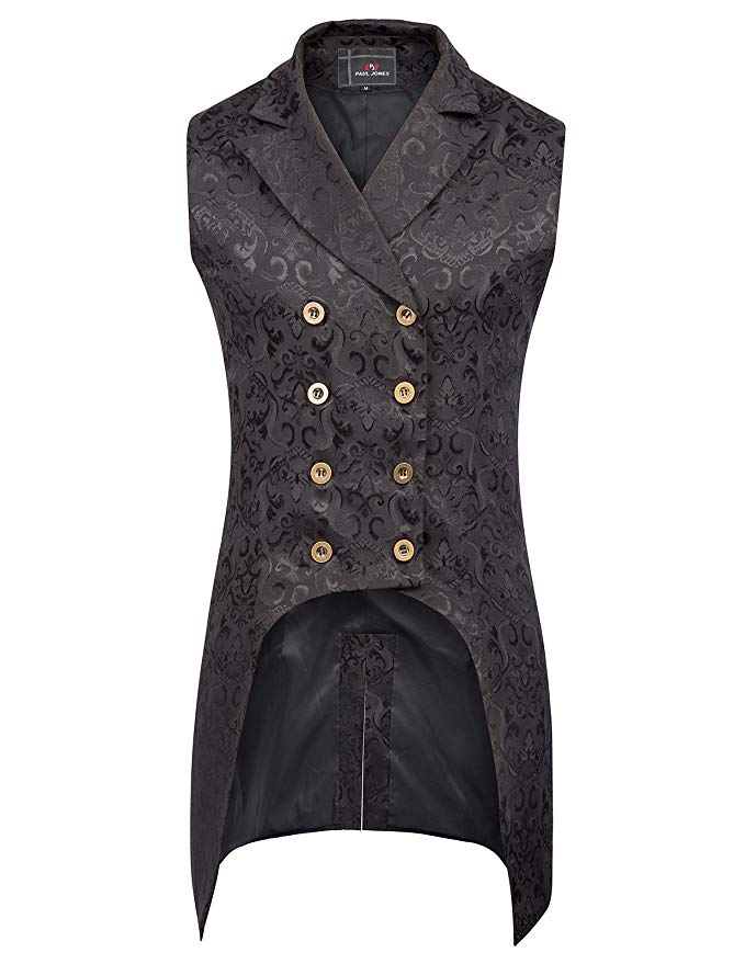 Steampunk Double Breasted Vest Brocade Waistcoat
