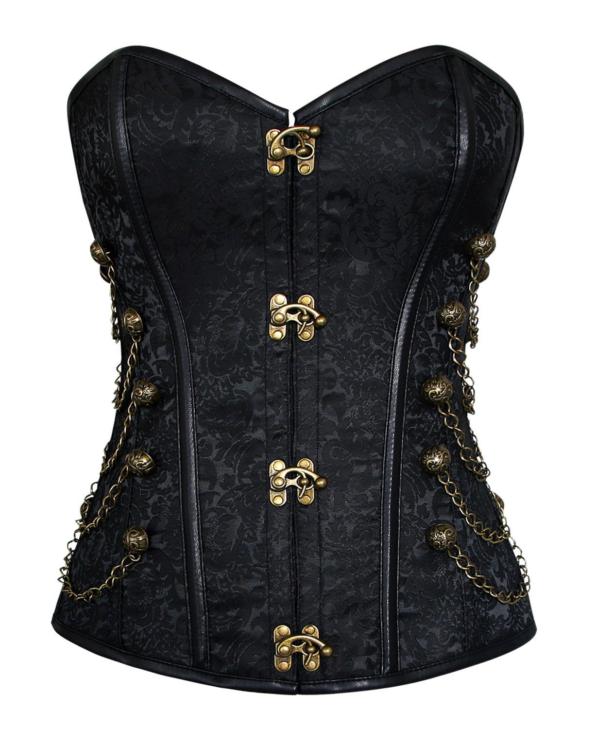 Amy Instant Shape Brocade Steampunk Corset with Chains
