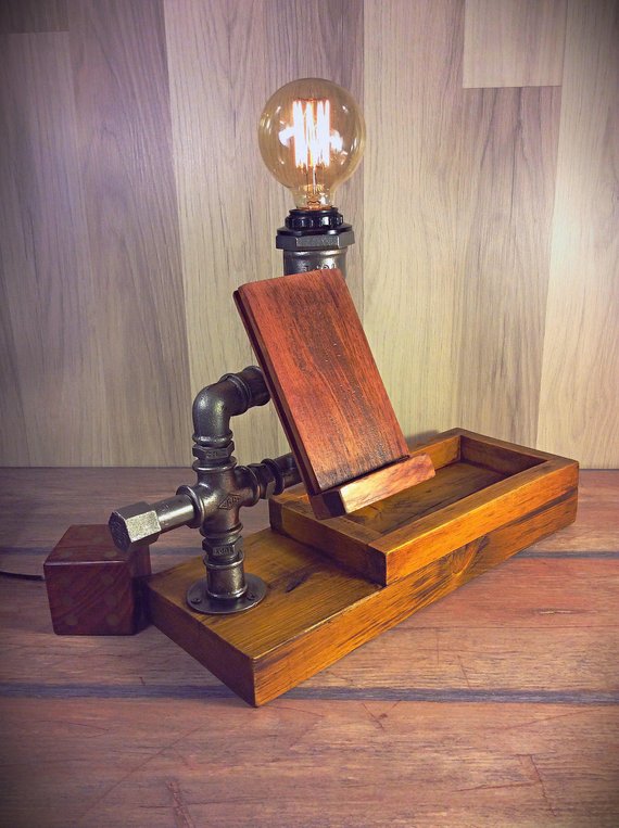 Steampunk table lamp & organizer