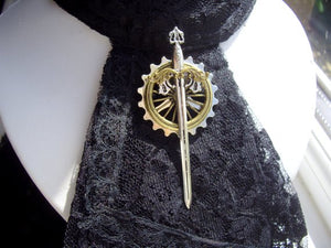 Steampunk Sword Brooch / Tie Pin