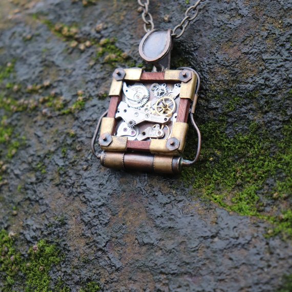 Handcrafted steampunk one of a kind pendant