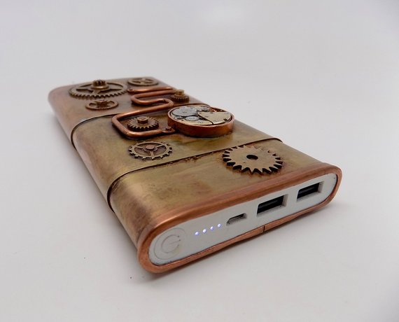 Steampunk portable charger